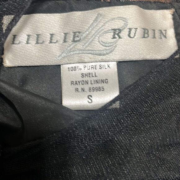 Vintage Lillie Rubin heavily beaded silk black cocktail dress size small - Picture 6 of 6